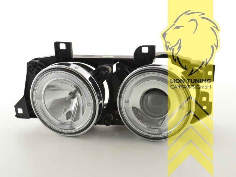 LT LED DRL Angel Eye Lightbar Halo Ring Headlights BMW BMW E32 E34 chrome LHD