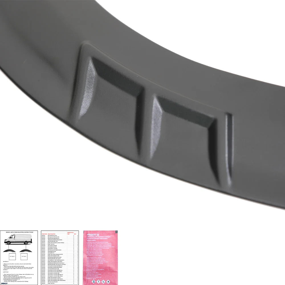 OW Fender Flares Wide Arch Kit FORD Transit Custom Mk2 2023+ ABE TUV Black ABS