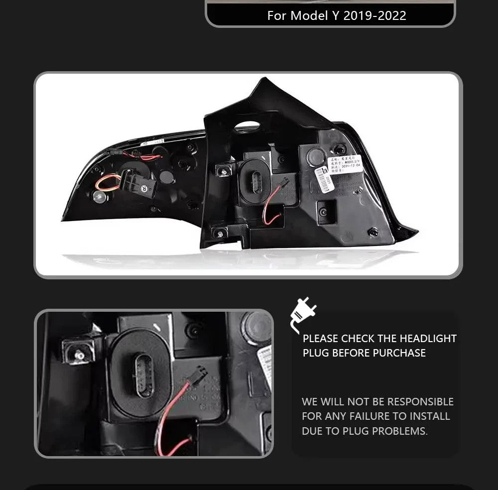 TYPY Pair 19-22 Tesla Model 3  Model Y Lightbar Sequential LED DRL Rear Lights