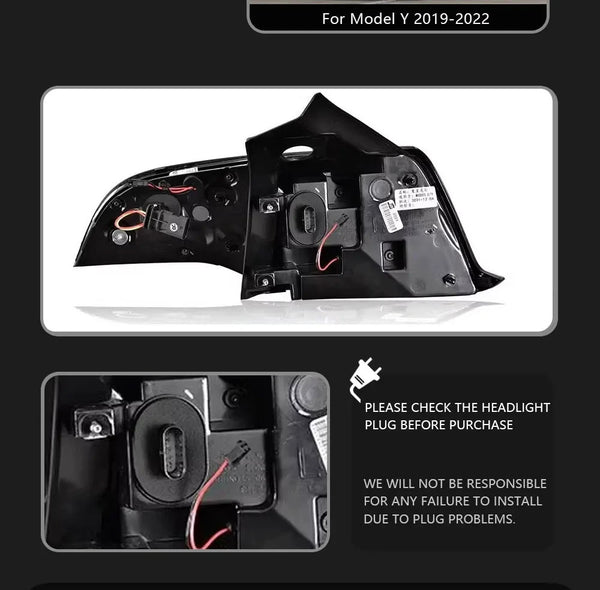 TYPY Pair 19-22 Tesla Model 3  Model Y Lightbar Sequential LED DRL Rear Lights