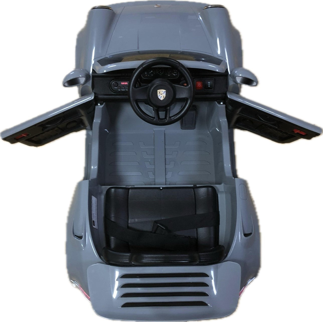 Kids Grey Porsche 911 Ride On Car Licensed RUF CTR 12v Battery Remote BT Stereo Children's Ride-On Car