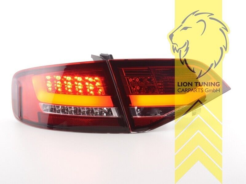 LT Pair LED REAR LIGHTS Lightbar DRL Audi A4 B8 8K sedan red 07-11 LHD