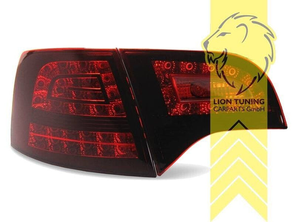 LT LED DRL Lightbar Rear Lights Audi A4 B7 8E Avant Red Black 04-08 LHD