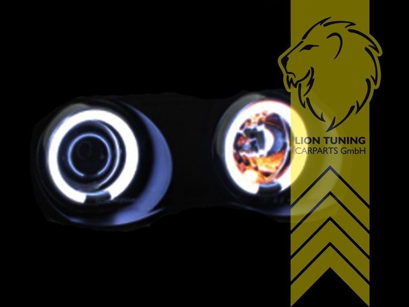 LT LED DRL CCFL Halo Ring Headlights BMW E46 Sedan Touring 98-01 black LHD