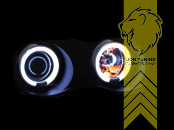 LT LED DRL CCFL Halo Ring Headlights BMW E46 Sedan Touring 98-01 black LHD