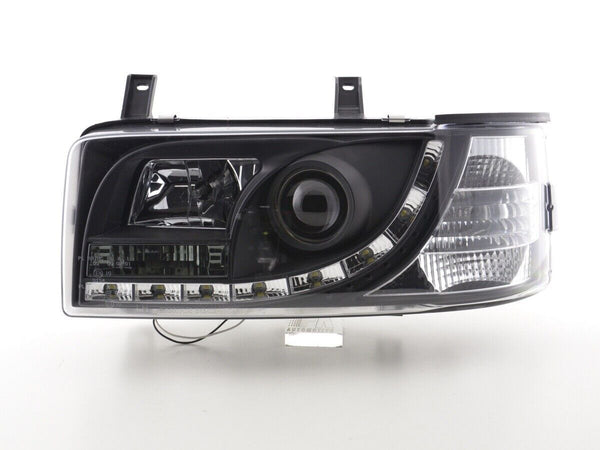 FK Pair LED DRL Lightbar Halo Headlights VW bus T4 Transporter 90-96 black LHD