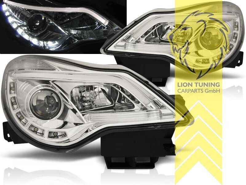 LT LED DRL Lightbar Halo Headlights Opel Vauxhall Corsa D 10-14 Facelift LHD