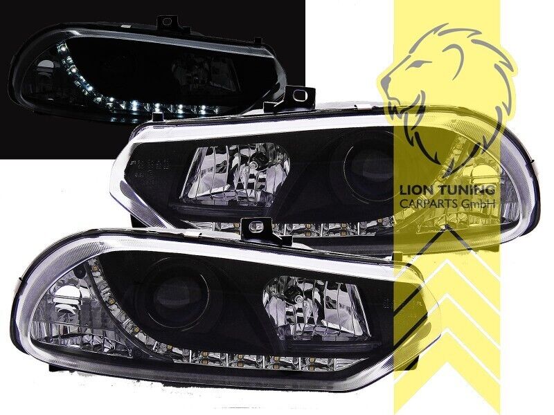 LT LED DRL Halo Lightbar Headlights Alfa Romeo 156 Limo Sportwagon black LHD