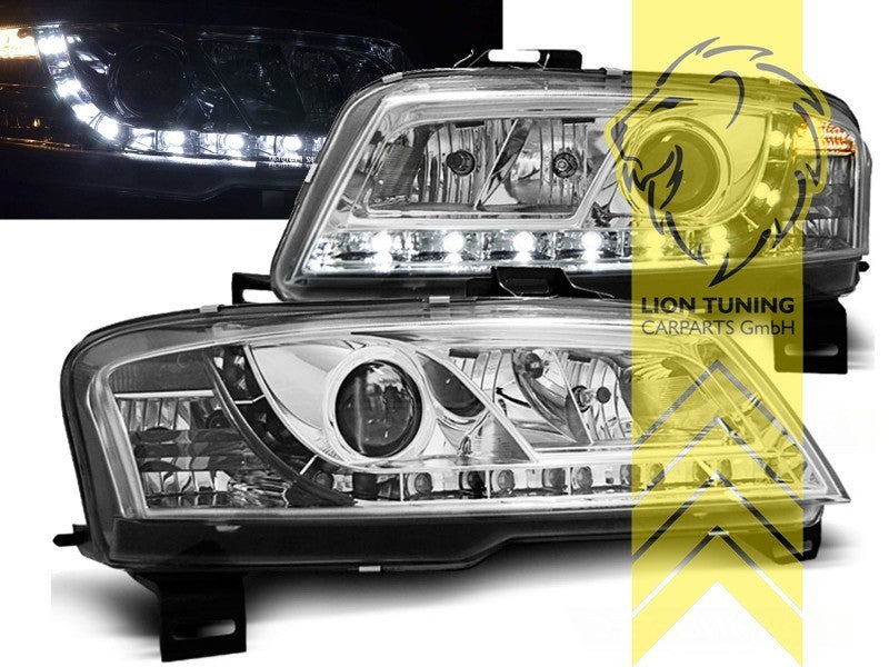 LT Pair LED DRL Lightbar Halo Ring Headlights Fiat Stilo 192 chrome 01-07 LHD