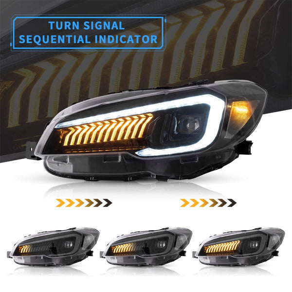 VLAND 15-21 Subaru WRX Matrix Projector LED DRL Lightbar Headlights LHD