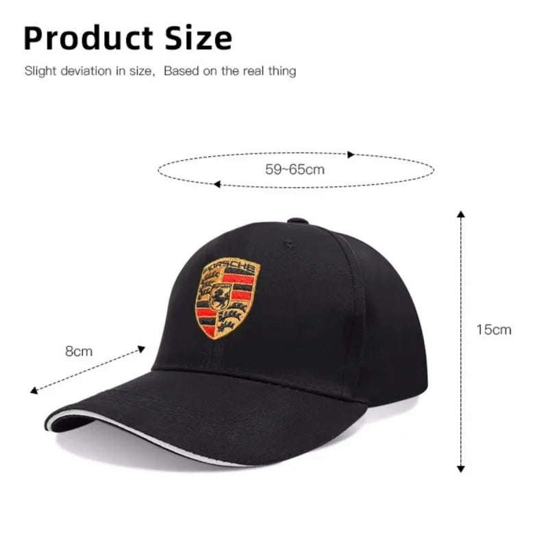 Embroidery Car Logo Snapback Baseball Cap Adjustable Casual Hat For Porsche Macan 911 718 Taycan Panamera Cayenne Boxster Cayman