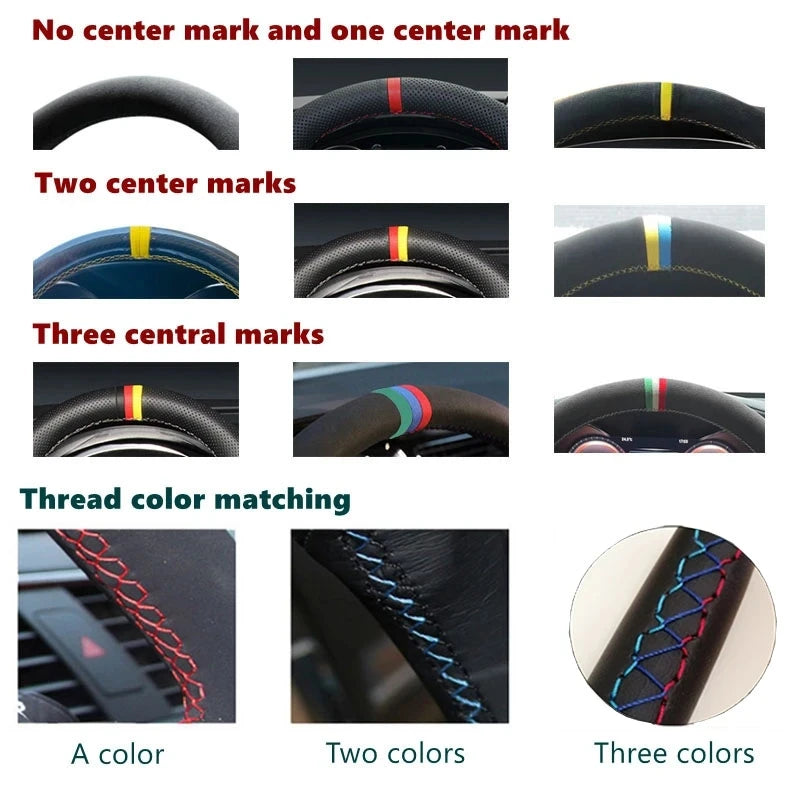 Car Steering Wheel Cover Soft Suede For Porsche 911 991 Boxster 981 Cayman Cayenne Panamera DIY Steering-Wheel Cover Wrap