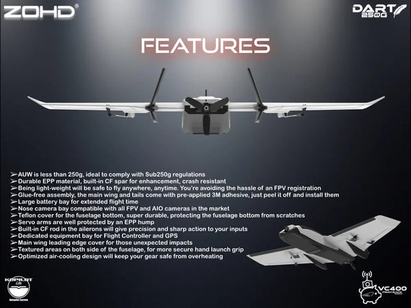 ZOHD Dart 250g FPV 570mm Wing