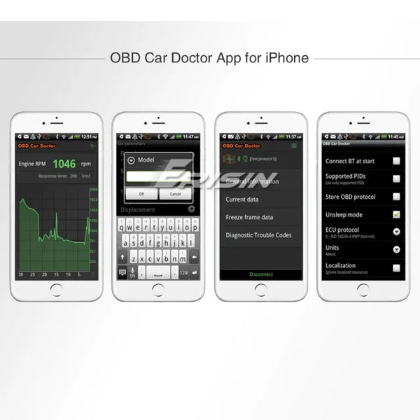 ES357 OBD2 Scanner V 1.5 BT4.0 Car Diagnostic Tool Code Reader Fault Scanner Data Gauges for iOS Android Windows