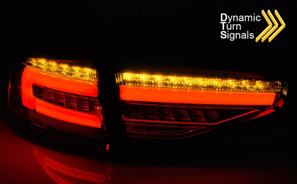 FK Set Audi A4 B8 8K 13-15 LED Dynamic Lightbar REAR Lights DRL Lightbar TAIL LIGHTS Black LHD Saloon / Sedan with factory LED Only