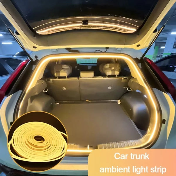 Flexible LED Ambient Light Strip 5m DC12V for Tesla Model Y 3 S After Trunk Frunk Silicone Interior Car Decorative Lamp DIY Lamp