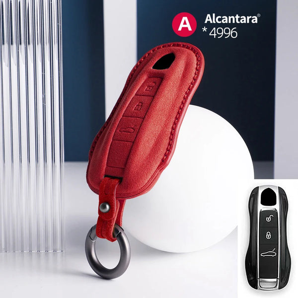 Alcantara High-quality Car Key Case Cover For Porsche Panamera Spyder Carrera Macan Cayman Cayenne 911 970 981 991 Accessories