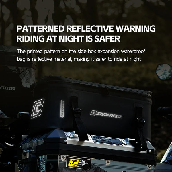 Cokima PanTop® - Moto Pannier Lid Bags - Motorcycle Waterproof Bag x2 Pannier Bags 16L Waterproof Tail Side Box Expansion Bag Motorcycle Motorbike Luggage Storage Bag Panier Adaptive