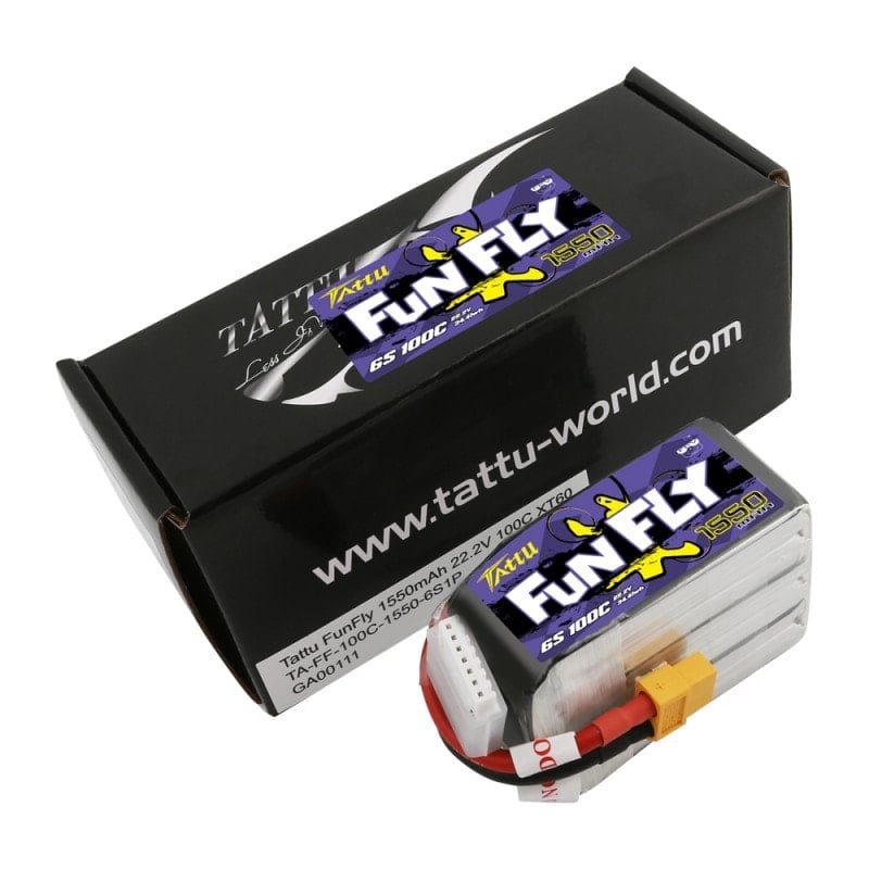 Tattu Funfly Series 1550mAh 22.2V 100C 6S1P Lipo Battery Pack with XT60 plug