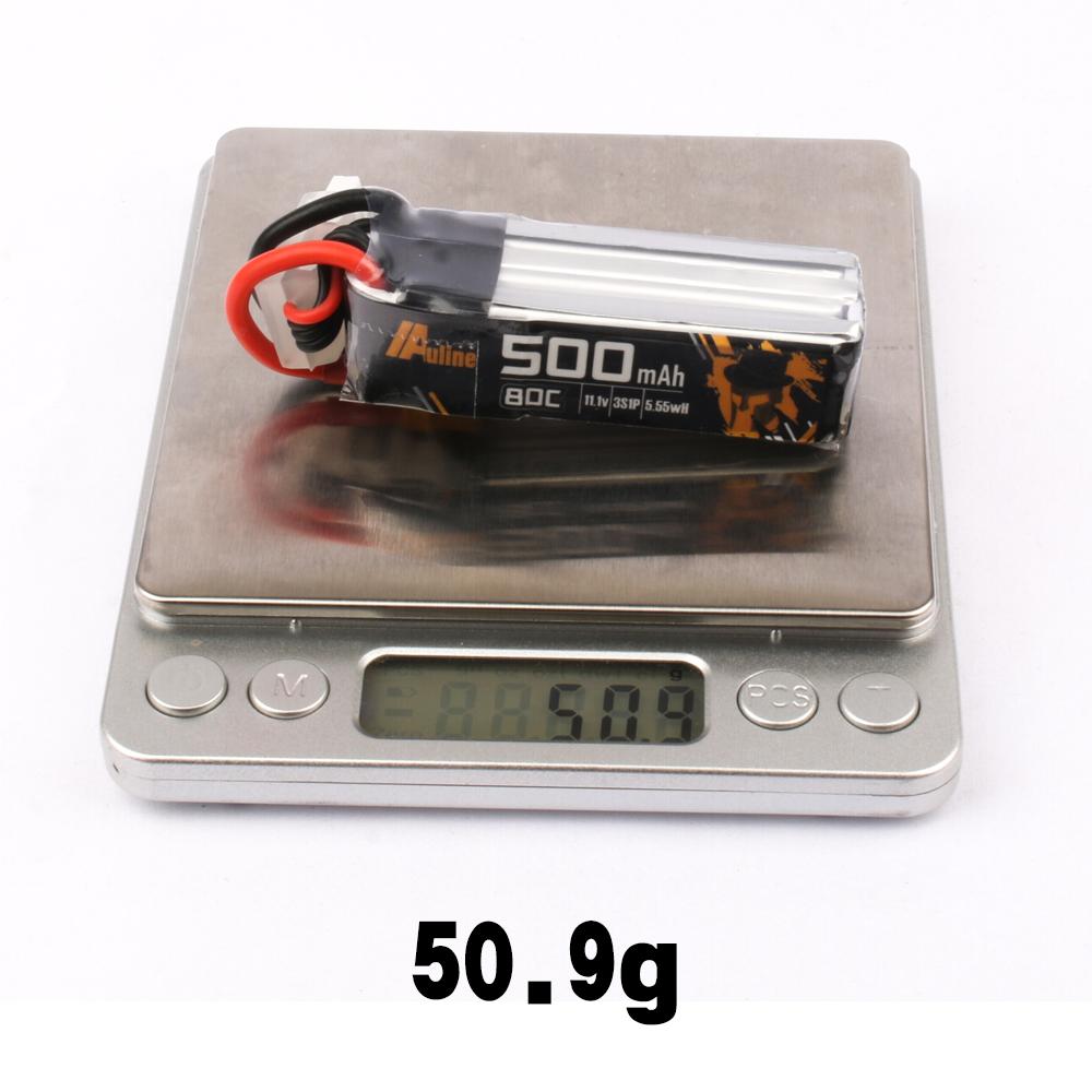 2pc AuLine 500mAh 3S 11.1V 80C XT30 Lipo Battery for Toothpick