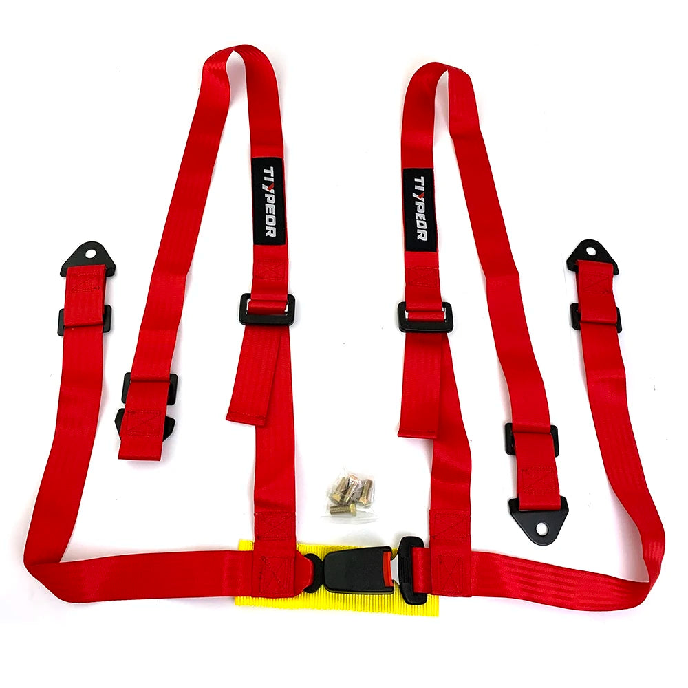 SIF Universal Racing Harness Seat Belt 4 Point Quick Release Nylon Car Safety Racing Seat Belt 2 Inches