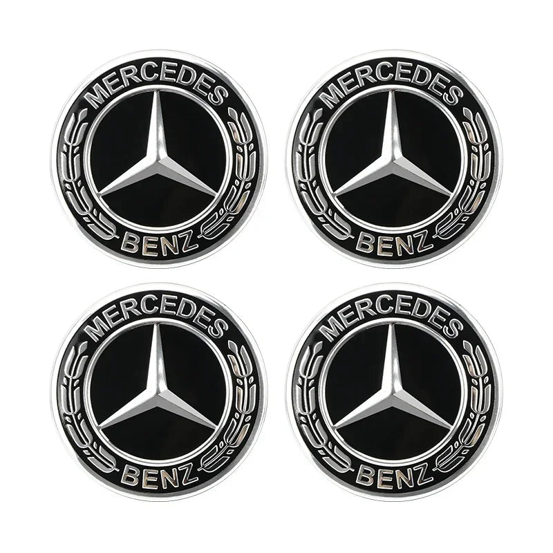 4Pcs 75MM Car Wheel Center Hub Caps AMG Wreath for Mercedes Benz GLE GLK SLK CLA CLK W203 W204 W205 W209 W210 W211 W212