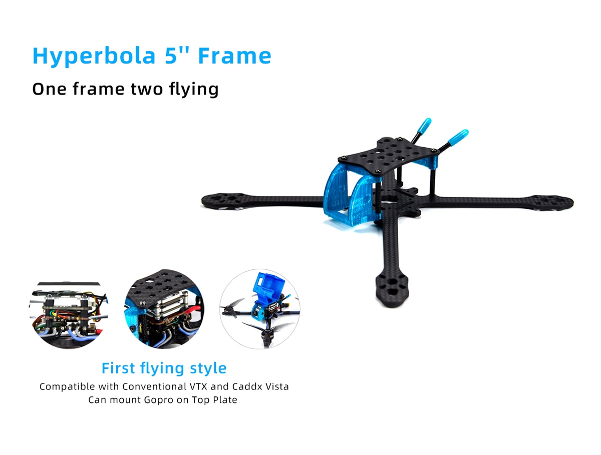 Hyperbola sub 250g Ultralight 5" Frame (DJI HD Vista Compatible)