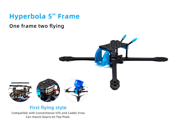 Hyperbola sub 250g Ultralight 5" Frame (DJI HD Vista Compatible)