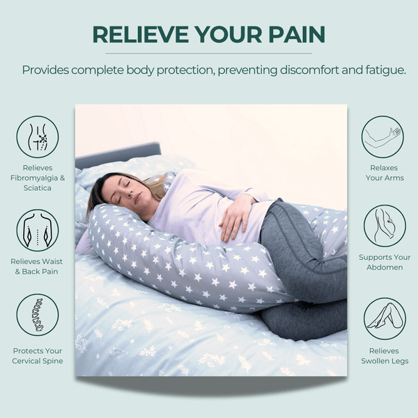 6 Ft Maternity Pillow And Case - Cream