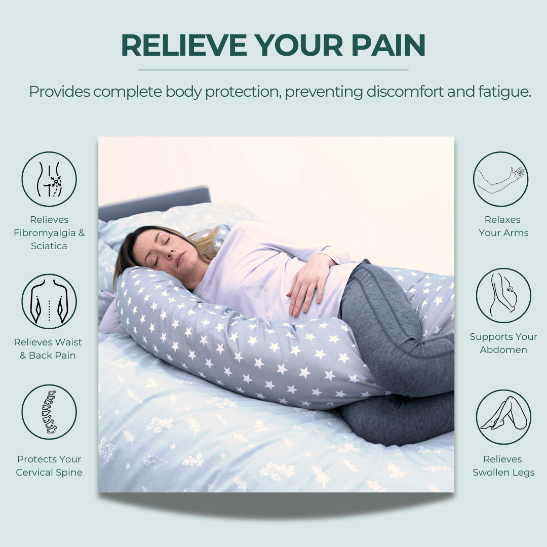 6 Ft Maternity Pillow And Case - Grey