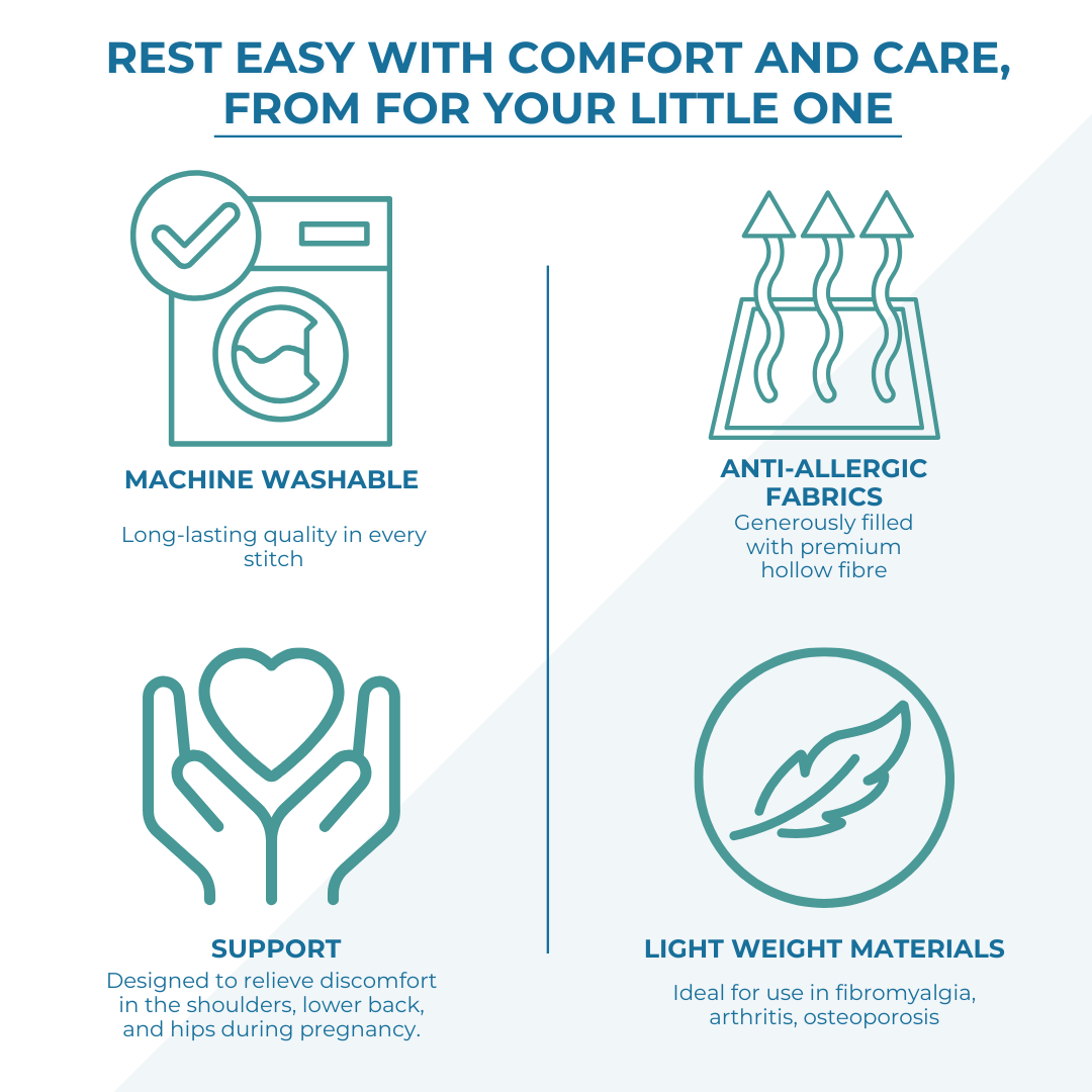 6 Ft Maternity Pillow And Case - Cream