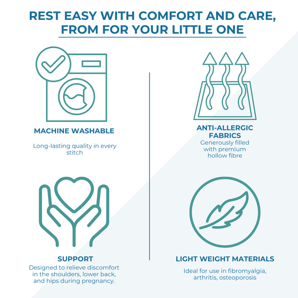 6 Ft Maternity Pillow And Case - Grey