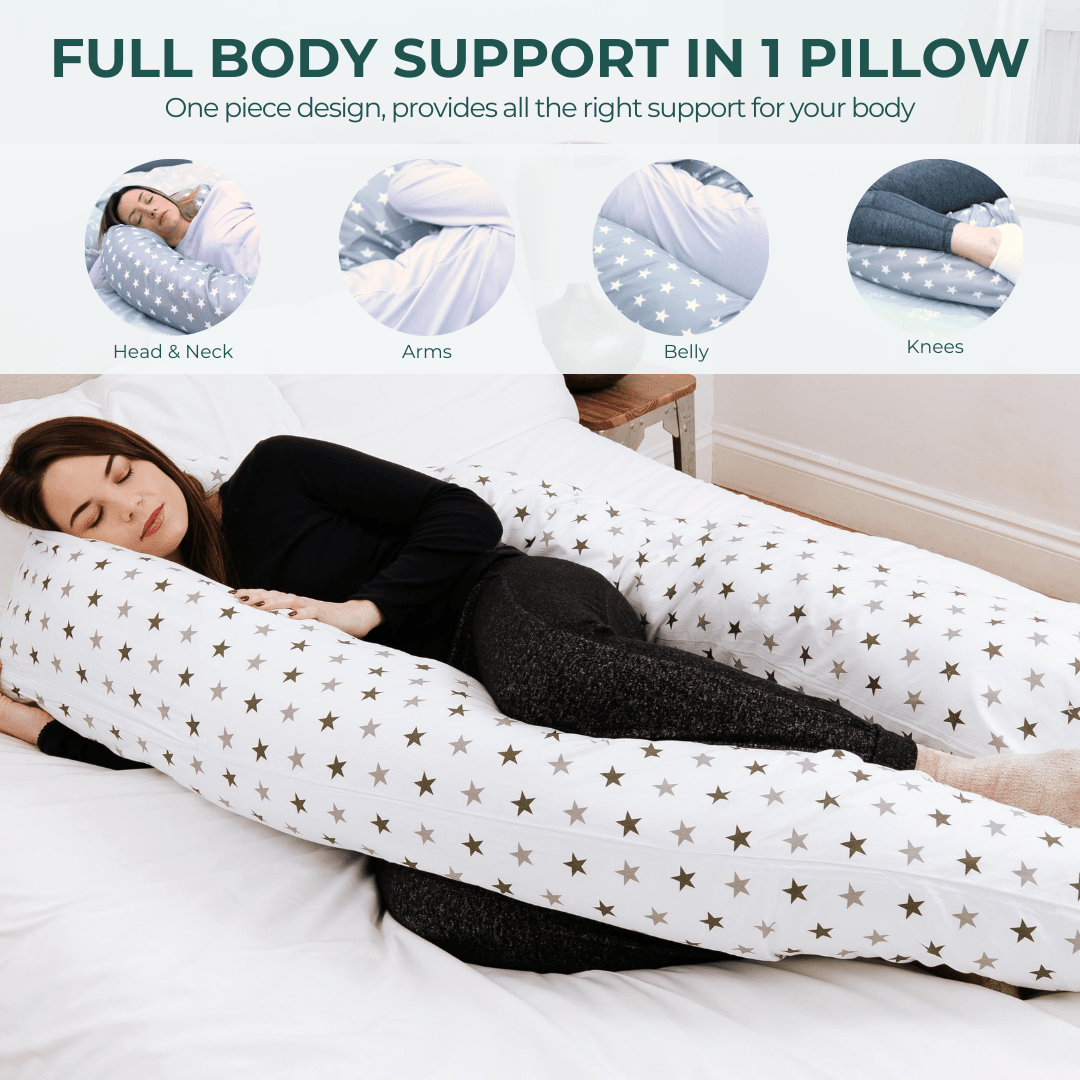 6 Ft Maternity Pillow And Case - White