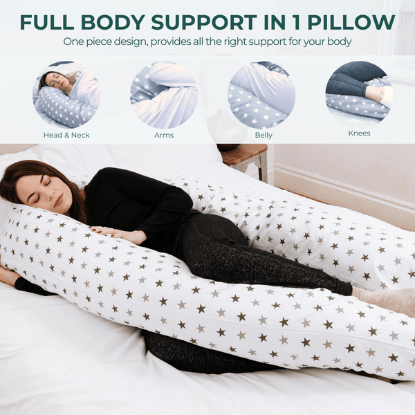 6 Ft Maternity Pillow And Case - White