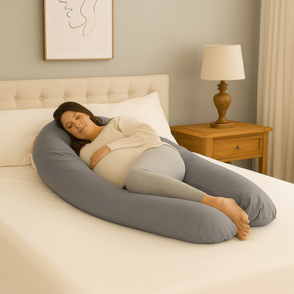 6 Ft Maternity Pillow And Case - Grey