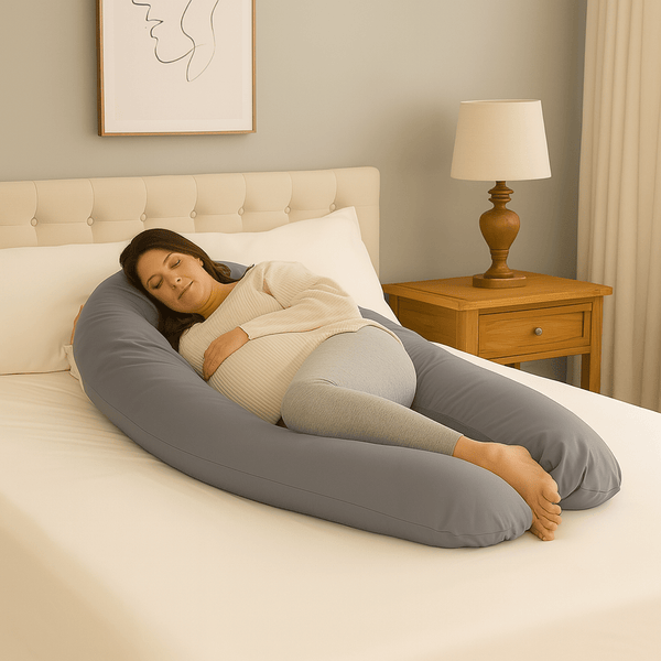6 Ft Maternity Pillow And Case - Grey