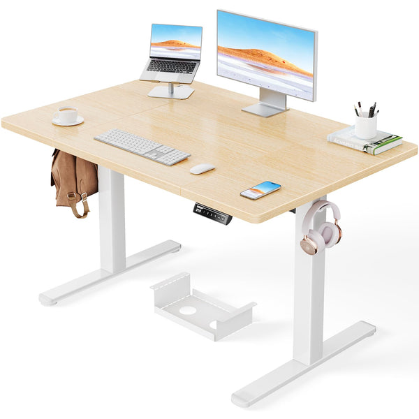ErGear Electric Standing Desk-160 x 80 cm-100kg Load Capacity Height Adjustable Desk with Advanced Brushless Motor, Quiet Operation, Sturdy Metal Frame,Four-part Tabletop