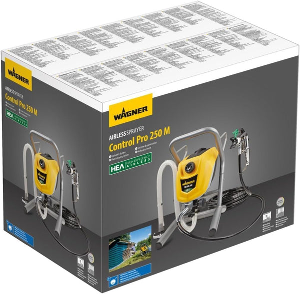 WAGNER Airless ControlPro 250M Paint Sprayer for interior and exterior wood, metal, wall and ceiling paints, covers 15 m² in 2 min, 110 bar, adjustable spray pressure, 9 m hose