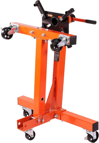 VEVOR Engine Stand, 1500 lbs (3/4 Ton) Rotating Engine Motor Stand with 360 Degree Adjustable Head, Cast Iron Folding Motor Hoist Dolly, 5-Caster, 4 Adjustable Arms, for Vehicle Maintenance