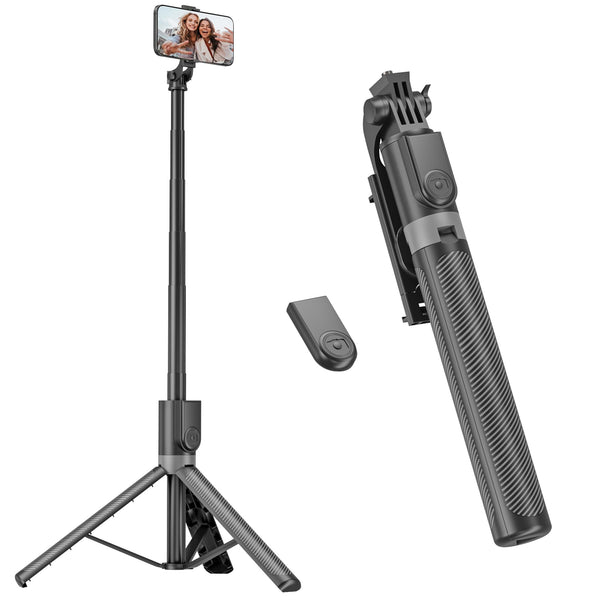 RISEOFLE Phone Tripod & Selfie Stick, 180cm Aluminum All in One Extendable Tripod for Smartphone, Portable Travel Tripod Stand with Wireless Remote Control for iPhone/Samsung/Android/Camera