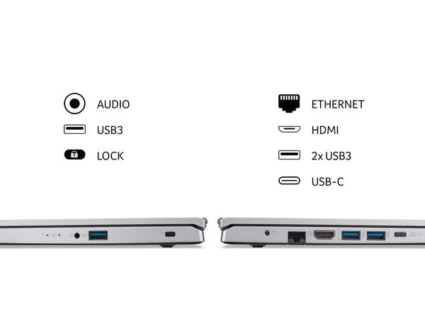 Acer Aspire Go 15 AG15-42P Laptop - AMD Ryzen 7 5825U, 16GB, 1TB SSD, Integrated Graphics, 15.6 Inch Full HD, Windows 11, Silver