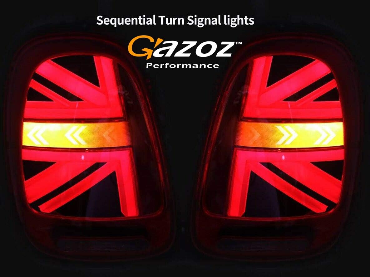 GAZOZ PERFORMANCE LED Tail Lights For 2014-2018 Cooper F56 UK UNION JACK LCI RED Lens