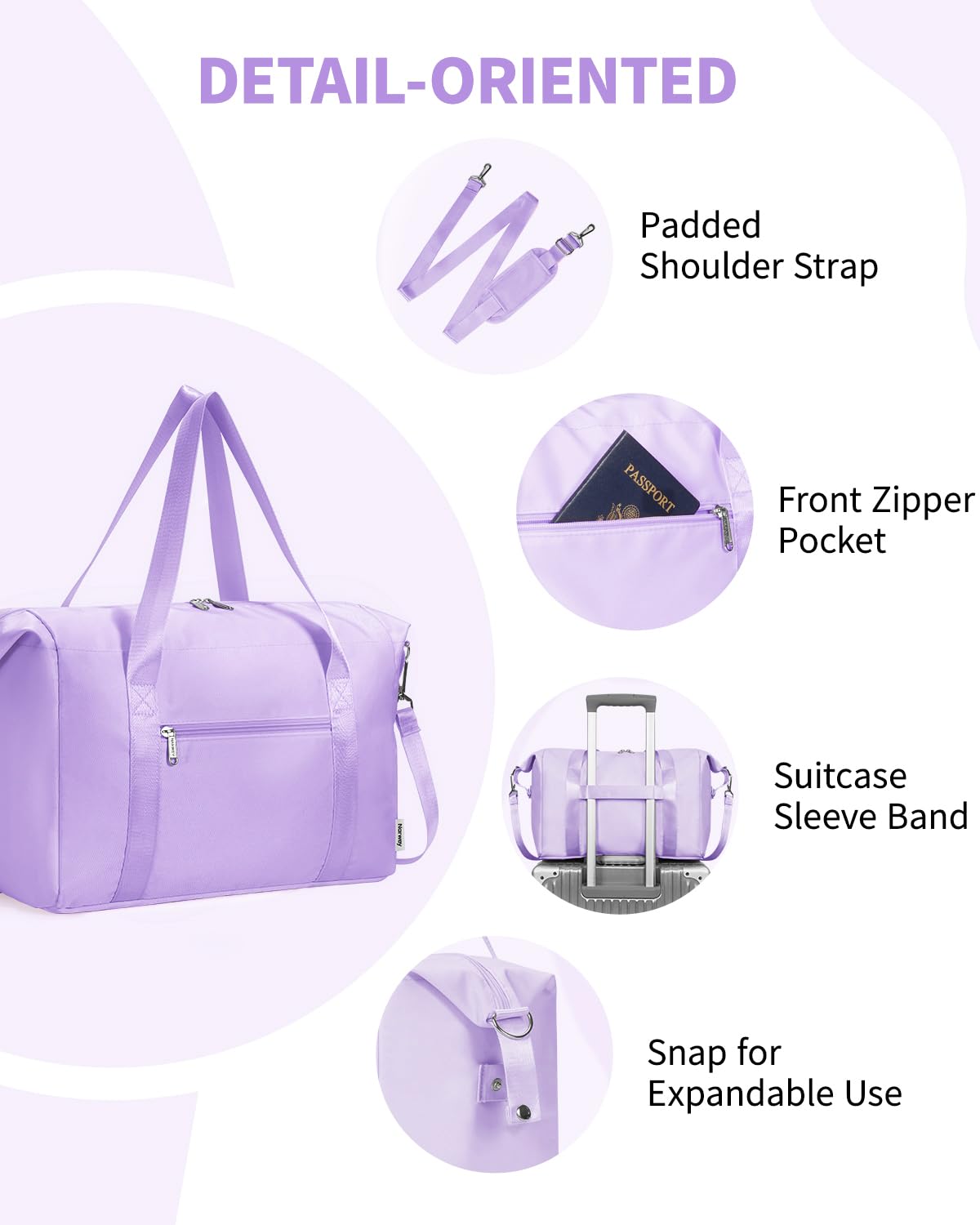 Narwey for Ryanair Cabin Bag 40x20x25 Underseat Ryan Air Bag Foladble Travel Duffel Hospital Carry on Hand Luggage Holdall Weekend Overnight Bag for Women and Men 20L (Beige with Green Straps)