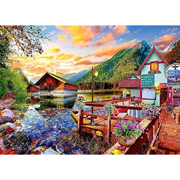 HUADADA Jigsaw Puzzles for Adults 1000 Puzzles for Adult 1000 Pieces Puzzle 1000 Pieces Jigsaw Puzzle（canoe lake）