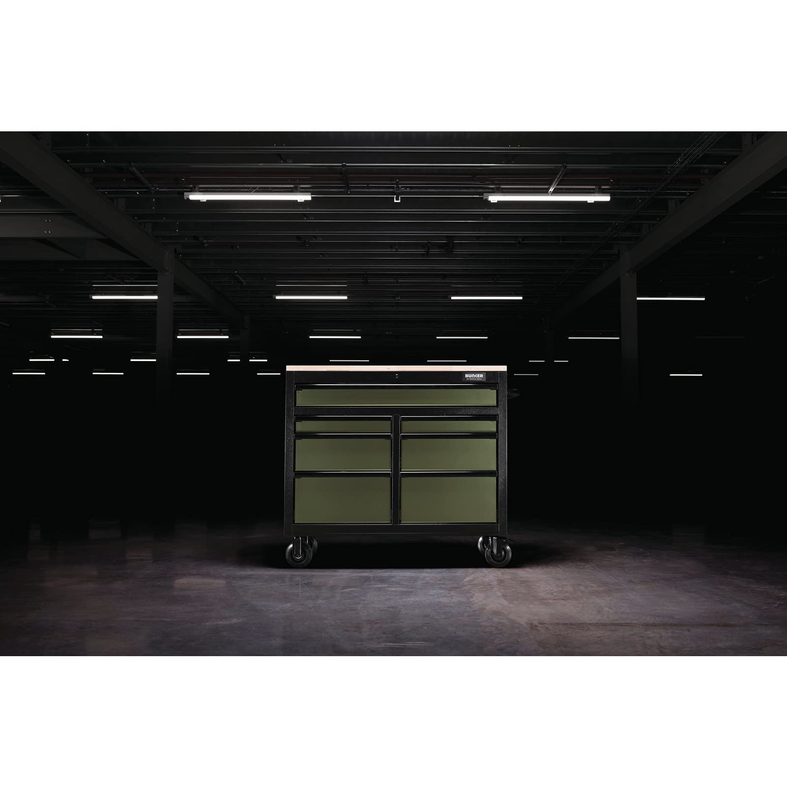 BUNKER 08216 Workbench Roller Tool Cabinet, 7 Drawer, 41 Inch, Grey