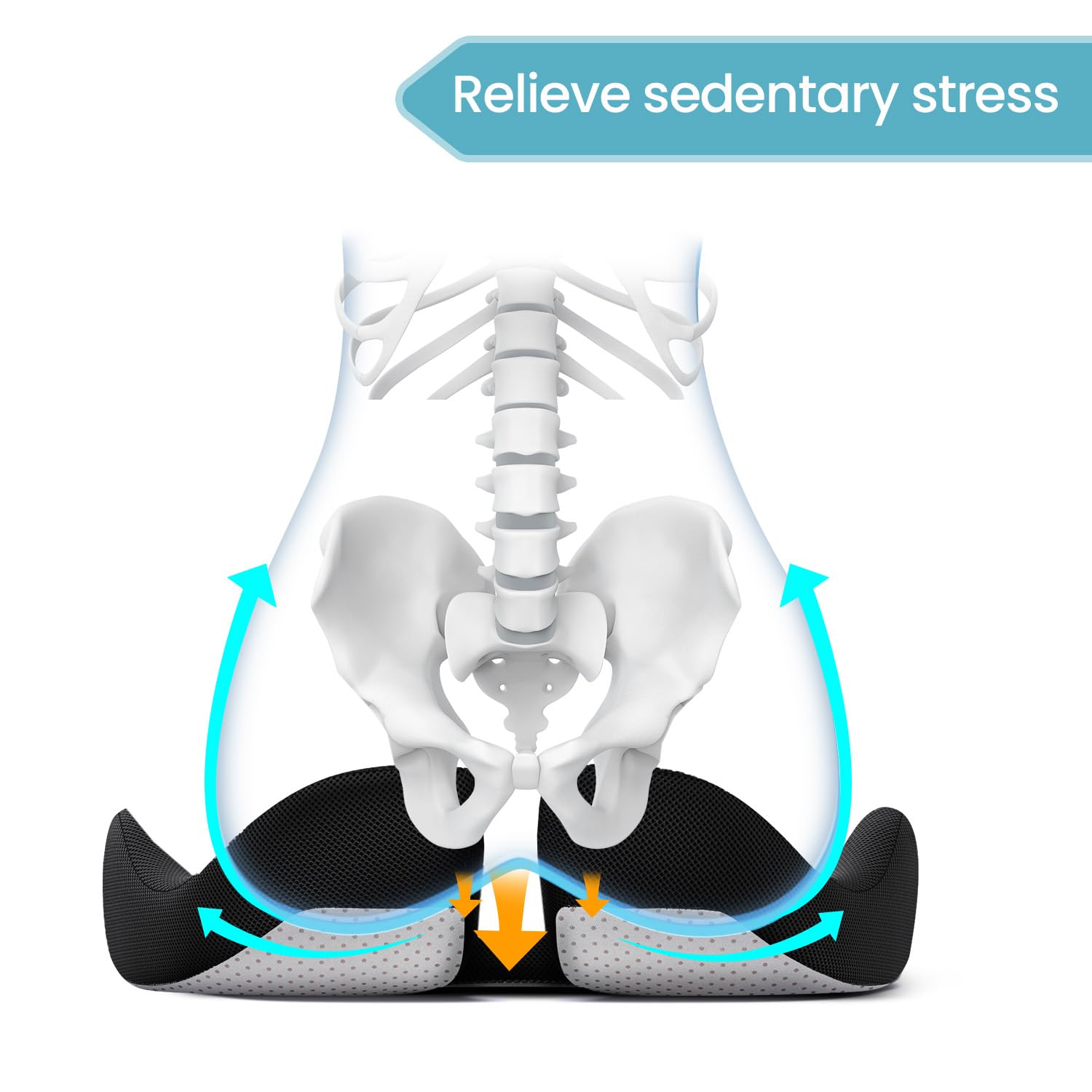 A-Pce Large Memory Seat Cushion for Office Chair Pressure Relief Sciatica & Tailbone Pain Relief Memory Foam Firm Coccyx Pad for Long Sitting, for