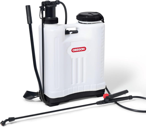 Oregon Backpack Sprayer with Lance and 4 Adjustable Spray Nozzle, Suitable For Pesticide, Lawn Feed, Weed and Moss Killer, Reliable Outdoor Garden & Lawn Care, Knapsack Sprayer Garden Tool, 16 Litres
