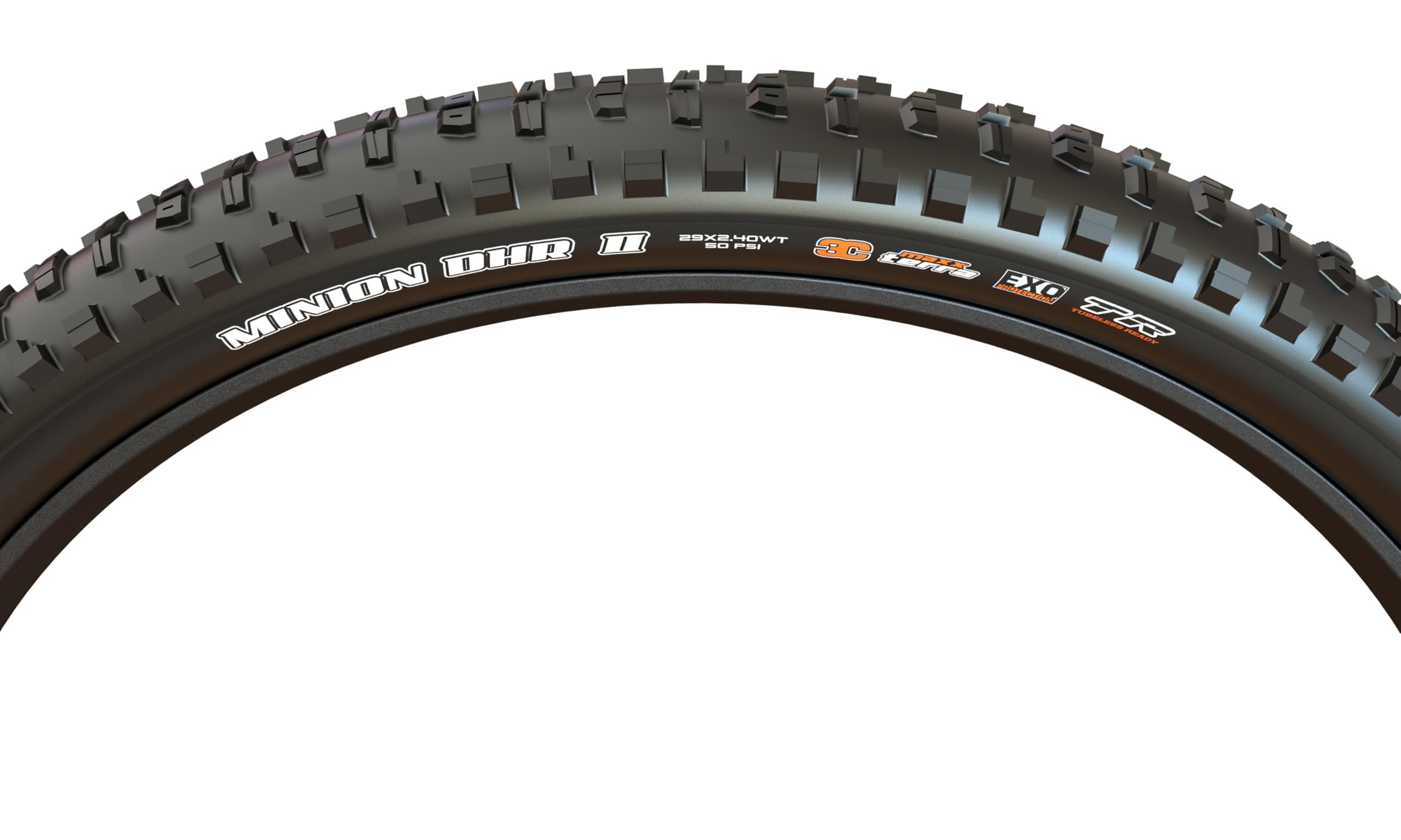 Maxxis Minion DHR II 27.5 x 2.40 120 TPI Folding 3C Maxx Grip TR/DD Black Mountain Bike Cycling Tire