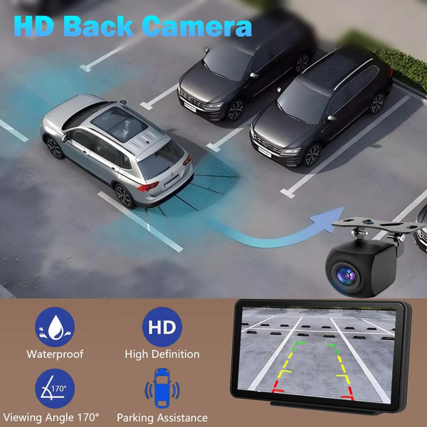 10.26" Wireless Carplay Screen 360 Rotation 4K Dash Cam Carplay & Android Auto Car Stereo Car Audio Receivers with 1080p Backup Camera GPS Navigation/Mirror Link/Voice Control/Siri