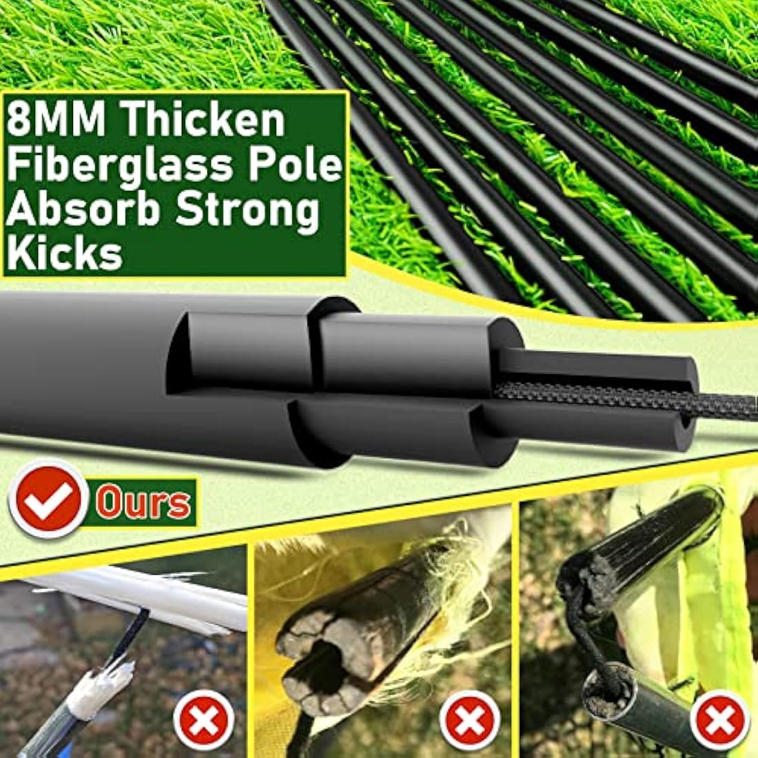 Happy Jump Pop Up Football Goals – Portable Soccer Nets Foldable Garden Football Posts for Outdoor Training (3x2 to 7x5 FT)